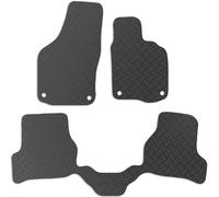 Carsio Rubber Car Mats For Skoda Octavia 2008-2013 1 Piece rear Tailored Fit Floor Mat Set Complete Accessory Black Custom Fitted - All Weather & Heavy Duty, Anti-Slip Backing with Clips