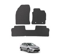 Carsio Rubber Car Mats For Toyota Auris Taxi 2013-2019 Tailored Fit Floor Mat Set Complete Accessory Black Custom Fitted - All Weather & Heavy Duty, Anti-Slip Backing with Clips