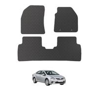 Carsio Rubber Car Mats For Toyota Avensis Taxi 2009-2011 Tailored Fit Floor Mat Set Complete Accessory Black Custom Fitted - All Weather & Heavy Duty, Anti-Slip Backing with Clips