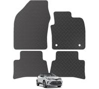 Carsio Rubber Car Mats For Toyota C-HR 2017 to 2024 Tailored Fit Floor Mat Set Complete Accessory Black Custom Fitted - All Weather & Heavy Duty, Anti-Slip Backing with Clips