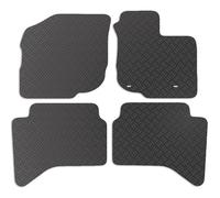 Carsio Rubber Car Mats For Toyota HI LUX 2011 to 2015 Double Cab Tailored Fit Floor Mat Set Complete Accessory Black Custom Fitted - All Weather & Heavy Duty, Anti-Slip Backing with Clips