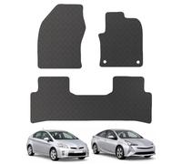Carsio Rubber Car Mats For Toyota Prius Hybrid Taxi 2015+ Onwards Tailored Fit Floor Mat Set Complete Accessory Black Custom Fitted - All Weather & Heavy Duty, Anti-Slip Backing with Clips