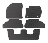 Carsio Rubber Car Mats For Toyota Prius Plus 2012+ Onwards Tailored Fit Floor Mat Set Complete Accessory Black Custom Fitted - All Weather & Heavy Duty, Anti-Slip Backing with Clips