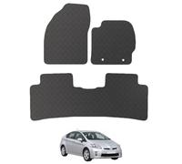 Carsio Rubber Car Mats For Toyota Prius Taxi 2009-2012 Tailored Fit Floor Mat Set Complete Accessory Black Custom Fitted - All Weather & Heavy Duty, Anti-Slip Backing with Clips