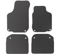 Carsio Rubber Car Mats For VW Beetle Cabriolet (round clips) 2003-2010 Tailored Fit Floor Mat Set Complete Accessory Black Custom Fitted - All Weather & Heavy Duty, Anti-Slip Backing with Clips