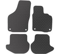 Carsio Rubber Car Mats For VW Eos 2006-2014 (round fixings) Tailored Fit Floor Mat Set Complete Accessory Black Custom Fitted - All Weather & Heavy Duty, Anti-Slip Backing with Clips