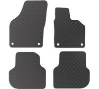 Carsio Rubber Car Mats For VW Jetta 2011+ Onwards Tailored Fit Floor Mat Set Complete Accessory Black Custom Fitted - All Weather & Heavy Duty, Anti-Slip Backing with Clips