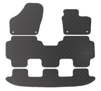 Carsio Rubber Car Mats For VW Sharan 2010+ Onwards 1 Pc rears Tailored Fit Floor Mat Set Complete Accessory Black Custom Fitted - All Weather & Heavy Duty, Anti-Slip Backing with Clips