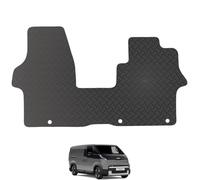 Carsio Rubber Van/Cab Mats For Kia PV5 Cargo 2026+ Onwards Tailored Fit Mat Accessory Black Custom Fitted - All Weather & Heavy Duty, Anti-Slip Backing with Clips