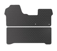 Carsio Rubber Van/Cab Mats For Peugeot Expert Crew Cab Van 2016+ Onwards Tailored Fit Floor Mat Set Complete Accessory Black Custom Fitted - All Weather & Heavy Duty, Anti-Slip Backing with Clips