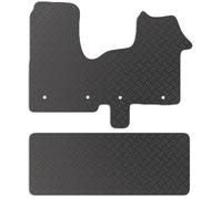Carsio Rubber Van/Cab Mats For Vivaro Crew Cab Van 2014 to 2019 Tailored Fit Floor Mat Set Complete Accessory Black Custom Fitted - All Weather & Heavy Duty, Anti-Slip Backing with Clips