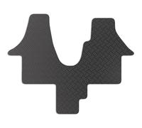 Carsio Van Mats For Volkswagen T5/T6 Walkthrough Black Floor Rubber Tailored Van Mat Tailored Fit Rubber Floor Mat Set Complete Accessory Black Custom Fitted - Anti-Slip Backing