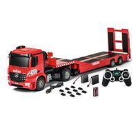 Carson 1:20 Mercedes-Benz Arocs Goldhofer 2.4G 100% RTR Remote Controlled Vehicle Construction Vehicle with Functions Light and Sound, Includes Batteries and Remote Control, Red