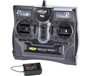 Carson 500501006 FS Reflex Stick II 2.4 GHz - 6 Channel Remote Control with Receiver for Model Vehicles such as RC Cars and Ships, Black
