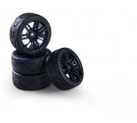 Carson 500900174 - 1:10 Wheelset 14 Sp.Design (4) Black - New