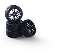 Carson 500900182 - 1:10 Wheel Set M-Design (4) Silver/Black - New