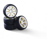 Carson 500900184 - 1:10 Wheel Set M-Design (4) White/Gold - New