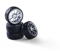 Carson 500900185 - 1:10 Wheelset 10 Sp.Design (4) Silver - New