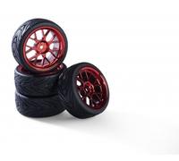 Carson 500900193 - 1:10 Wheel Set Y-Design3 (4) Red - New