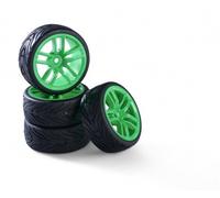 Carson 500900194 - 1:10 Wheel Set 10 Spokes (4) Green - New