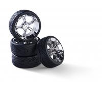 Carson 500900195 - 1:10 Wheel Set Y-Design4 (4) Chrome - New