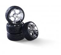Carson 500900195 - 1:10 Wheelset Y-Design4 (4) Chrome - New