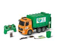 Carson 500907672 1:20 MB Arocs Garbage Truck 100% RTR - 100% Ready to Drive, Toy Truck, Toy Car, Remote Controlled Rubbish Truck, for Children from 8 Years, Driving Time Approx. 30 Minutes, Green