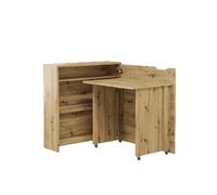 carson 90cm right convertible wooden laptop desk in artisan oak