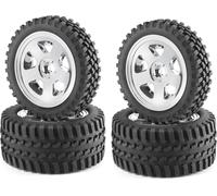 Carson 500900028 All Terrain 1: 10 Tyre/wheel set model making Accessory, Chrome