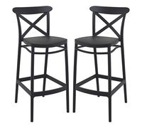 carson black polypropylene and glass fiber bar chairs in pair