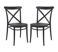 carson black polypropylene and glass fiber dining chairs in pair