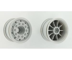 Carson C907013/500907013 1:14 Truck Front Wheel Wide (Grey, 2 Pcs.) (Tamiya) NIP