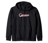 Carson California Nevada Vintage Varsity Distressed Zip Hoodie