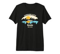 Carson City Nevada Souvenir Mountain Sunset River Premium T-Shirt