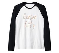Carson City Nevada Vintage Elegant Design Raglan Baseball Tee