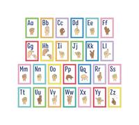 Carson Dellosa 26-Piece ASL Posters, 8.5" x 11" American Sign Language Wall Decor, Alphabet Cards for Bulletin Board, Classroom, Office Decorations, Teacher Supplies