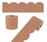 Carson Dellosa 65Ft of Cinnamon Spice Bulletin Board Borders, 1 Roll of Brown Scalloped Trim for Rolling Whiteboard, Cork and Posterboard, Party, Thanksgiving, Classroom Decorations, and Fall Decor