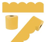 Carson Dellosa 65Ft of Goldenrod Yellow Green Bulletin Board Borders, 1 Roll of Mango Scalloped Trim for Rolling Whiteboard, Cork and Posterboard, Party, Office Decorations, and Classroom Decor