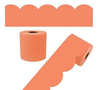 Carson Dellosa 65Ft of Orange Bulletin Board Borders, 1 Roll of Scalloped Trim for Rolling Whiteboard, Cork and Posterboard, Party, Halloween, Office Decorations, and Classroom Decor