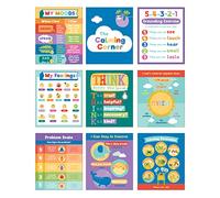 Carson Dellosa Calm Down Corner Bulletin Board Set, Calm Down Corner Supplies, Classroom Decor, Behavior Chart & Emotions Chart for Kids, Social Emotional Learning Strategies for Anxiety & Mood (7 pc)