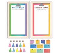 Carson Dellosa Creatively Inspired 106pc Classroom Community Bulletin Board Set, Growth Mindset Class Goals Chart & Check-In Chart, Boho Rainbow Tassels, Bead, Note Cards & Sticky Note Classroom Decor