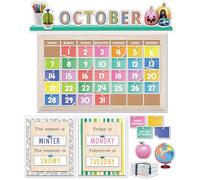 Carson Dellosa Creatively Inspired 118-Piece Calendar Bulletin Board Set, Calendar for Classroom with Monthly Calendar Headers, Seasons, Weather, and Days of The Week Chart, and More