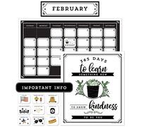 Carson Dellosa Farmhouse Calendar Bulletin Board Set, Farmhouse Classroom Calendar, Rustic Monthly Calendar Headers Inspirational Poster, Holiday and Birthday Cover-Ups, Boho Classroom Decor (123 pc)