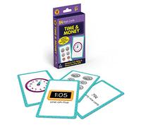 Carson Dellosa Time and Money Flash Cards-Kindergarten-Grade 3, Telling Time With Clocks, Counting Money With US Currency, Elementary Math Practice (54 pc) (Brighter Child Flash Cards)