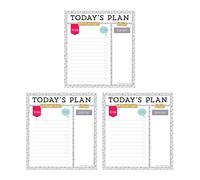 Carson Dellosa Today's Plan Notepad 3-Pack Set, Note Pads for To Do List, Goals, Checklist, and Classroom Organization Stationary, Desk Accessories and Office Supplies