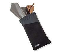 Carson Eyeglass Pouch with Built-in Microfiber Cloth for Eyewear and Sunglasses, Grey (EC-10BKGY)