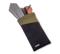 Carson Eyeglass Pouch with Built-in Microfiber Cloth for Eyewear and Sunglasses, Olive Green (EC-10BKOL)