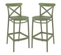 carson green polypropylene and glass fiber bar chairs in pair
