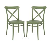carson green polypropylene and glass fiber dining chairs in pair