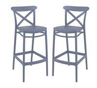 carson grey polypropylene and glass fiber bar chairs in pair